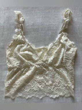 aerie super soft white lace bralette/ size medium